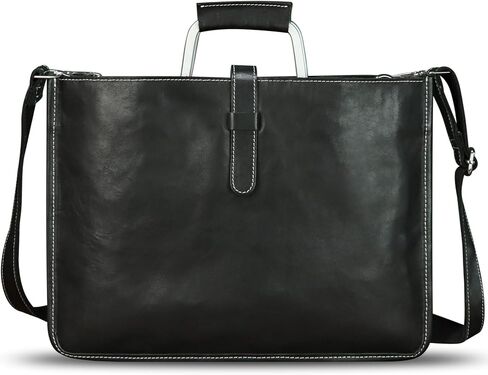 Genuine Leather Slim Briefcase for Men and Women Vintage Crossbody Shoulder Messenger Bag for Business Laptop in Kuwait