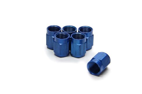 Aeroquip Fitting, Tube Nut, 3 AN, 3/16 in Tube, Aluminum, Blue Anodized, Set of 6 in Saudi Arabia