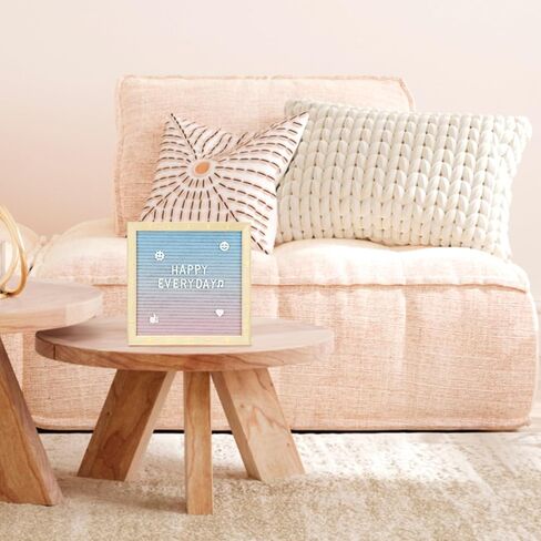 QWORK LED Gradient Felt Letter Board Sign Lights - 10x10 Inches Light Pink to Light Green Transition, Wood Frame with 20 LED Lights, 170 Letters, for Wedding Party Decor Festival Party in Saudi Arabia