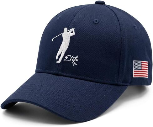قبعة جولف قابلة للتعديل - قبعة أبي مطرزة بشعار أمامي وخلفي، قبعة جولف قطنية كاجوال، مقاس واحد يناسب الجميع in Kuwait