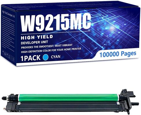 W9215MC متوافق مع وحدة مطور Konica Minolta، يعمل مع طابعات HP Laserjet MFP E78323 MFP E78325 MFP E78330 Color Laser Jet Managed MFP E78228dn، أصفر - عبوة واحدة in Kuwait