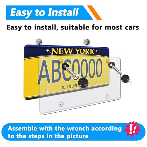 8 PCS 1/4"(M6) Car License Plate Screws Kit - Stainless Steel Theft-Proof Screws, License Plate Bolt Fasteners with Chrome Caps - Rust Proof, Tamper Resistant Mounting Hardware Kit in Saudi Arabia