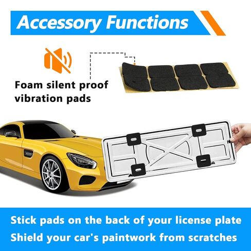 8 PCS 1/4"(M6) Car License Plate Screws Kit - Stainless Steel Theft-Proof Screws, License Plate Bolt Fasteners with Chrome Caps - Rust Proof, Tamper Resistant Mounting Hardware Kit in Saudi Arabia