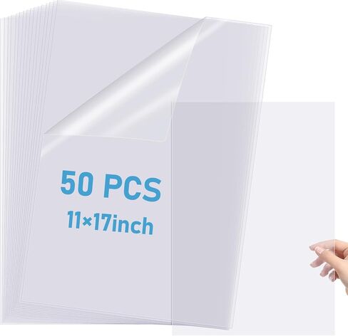 50 Sheets 11 x 17 Inch Inkjet Transparency Film Waterproof Transparency Paper Acetate Sheets for Silk Screen Printing Transparent Printer Paper for Printers Overhead Projector Crafts 5 Mil in Saudi Arabia