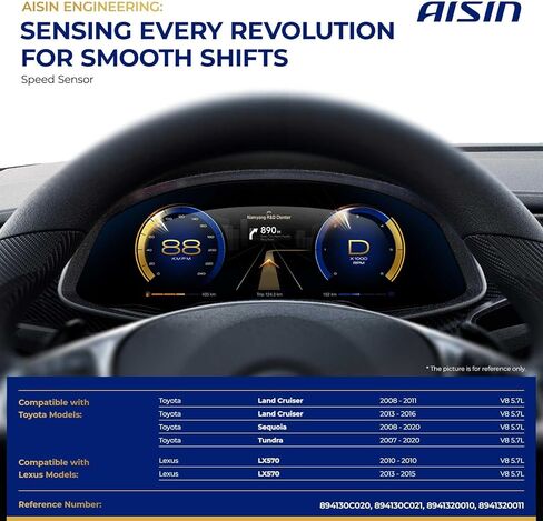 AISIN ASWT-00052 Input or Output Transmission Speed Sensor - Compatible with Toyota Tundra 2007-2020, Sequoia 2008-2020, Land Cruiser 2008-2016, Lexus LX570 2010-2015 - with Automatic Transmission in Kuwait