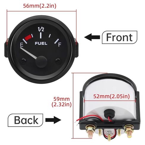 12V 2'' 52mm Fuel Level Gauge Pointer Car Fuel Tank Meter High Sensitivity with LED Backlight Rim Automotive Gauges 240-33ohm in Saudi Arabia