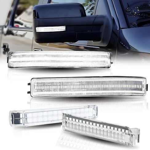 قطعتان من ضوء البركة الجانبية LED متوافق مع 2009-2014 Ford F150 11-24 Explorer 07-24 Edge Expedition 09-18 Flex، ضوء أبيض 6500K، جانب السائق والراكب in Kuwait