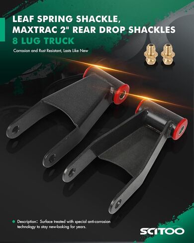 SCITOO مجموعة خفض تكبل أوراق الربيع الخلفية من اليسار واليمين متوافقة مع 2011-2019 لسيارة Chevy Silverado لـ Gmc Sierra 1500Hd 2500Hd 3500Hd لـ 2015-2020 لفورد F-150 2Wd 4Wd 411420 in Kuwait