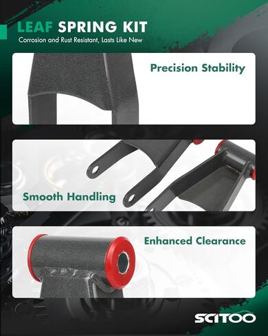 SCITOO مجموعة خفض تكبل أوراق الربيع الخلفية من اليسار واليمين متوافقة مع 2011-2019 لسيارة Chevy Silverado لـ Gmc Sierra 1500Hd 2500Hd 3500Hd لـ 2015-2020 لفورد F-150 2Wd 4Wd 411420 in Kuwait