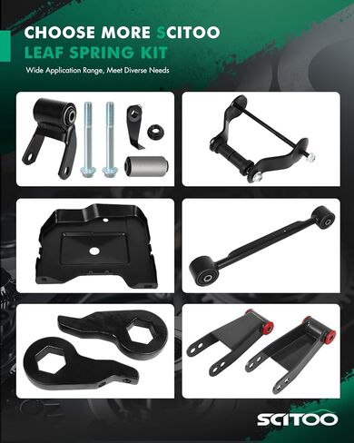 SCITOO مجموعة خفض تكبل أوراق الربيع الخلفية من اليسار واليمين متوافقة مع 2011-2019 لسيارة Chevy Silverado لـ Gmc Sierra 1500Hd 2500Hd 3500Hd لـ 2015-2020 لفورد F-150 2Wd 4Wd 411420 in Kuwait