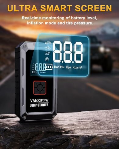 M1 Car Battery Jump Starter with Air Compressor 4500A 150PSI (9.0 L Gas/8.0L Diesel), Portable Car Jump Starter Power Pack, Battery Charger 12V Jump Box with LED Light, Large LED Display, Power Bank in Saudi Arabia