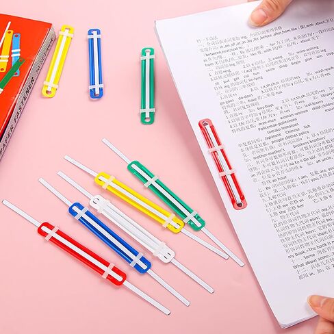 Metal File Fastener, 100 Pcs Metal and Plastic 3.5 Inch 2 Hole Paper Clips for Loose-Leaf and Office (100) in Saudi Arabia