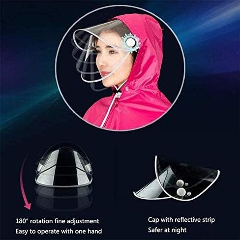 معطف واق من المطر للدراجة الكهربائية - غطاء مقاوم للماء لركوب الدراجات البخارية والدراجات النارية، ملابس ضد المطر مضادة للضباب مع فتحات مرآة، مقاس كبير (4X أسود) in Kuwait