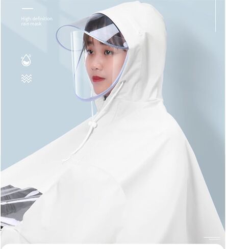 Waterproof Cycling Raincoat - Hooded Rain Poncho with Mirror Cover for Bike, E-Bike, Motorcycle, and Mobility Scooter(Roland Purple,3XL) (Snowflake White 3X) in Saudi Arabia
