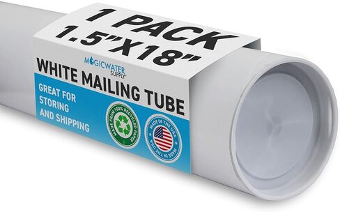MagicWater Supply Mailing Tube - 1.5 in x 18 in - White - 4 Pack - for Shipping and Storage of Posters, Arts, Crafts, and Documents in Saudi Arabia