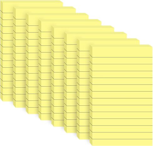 Lined Sticky Notes 3x5 Inch, 8 Sticky Note Pads (400 Sheets),Post Stickies Yellow Large Sticky Notes, Easy-Peel Adhesive, for Reminders, Lists, Planning, Office, School, and Home Organization in Saudi Arabia