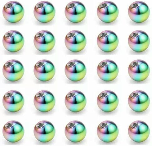 Wholesale 100x 14g 16g Replacement Multicolor Balls Labret Piercing Attachments-16g (1.2 mm)-6mm-100pcs in Saudi Arabia