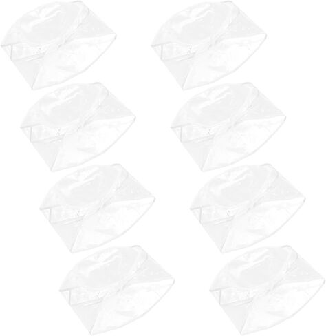 8 Pcs Waterproof Rain Bonnet for Women with Wide Brim and Rope, Plastic Reusable Rain Hats to Protect Hairstyle for Outdoor Use Transparent in Saudi Arabia