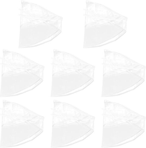 8 Pcs Waterproof Plastic Rain Bonnets for Women Wide Brimmed Rain Hats for Head Preventing Hairstyle Deformation Transparent in Saudi Arabia