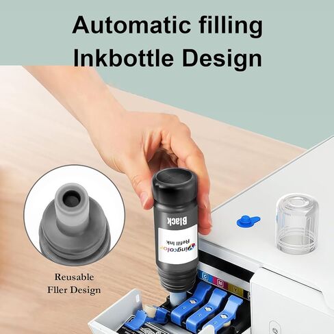 YingColor Remanufactured Ink Replacement for Epson 502 T502 Black Ink Refill Bottles Work with Printer ET-2750 ET-2760 ET-2850 ET-3750 ET-3760 ET-3850 ET-4850, 2-Black Bottles in Saudi Arabia
