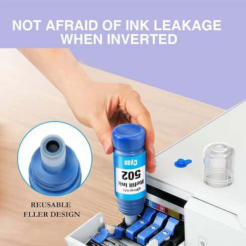 YingColor Remanufactured Ink Replacement for Epson 502 T502 Black Ink Refill Bottles Work with Printer ET-2750 ET-2760 ET-2850 ET-3750 ET-3760 ET-3850 ET-4850, 2-Black Bottles in Saudi Arabia