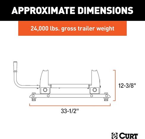 CURT 16020 Replacement Ford F-250, F-350, F-450 Puck System 5th Wheel Roller, 24,000 lbs, Hitch Head Required in Saudi Arabia