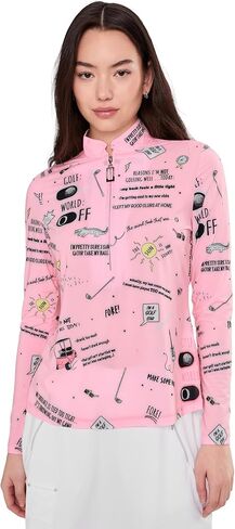 Jamie Sadock Womens Sunsense Golfstar Long Sleeve Quarter Zip in Saudi Arabia