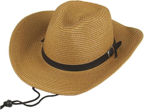 VILLCASE Western Cowboy Straw Hat Wide Brim Sun Block Hat for Men Khaki Outdoor Beach Party Role Play Accessory in Saudi Arabia