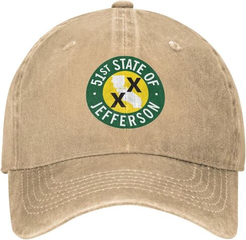 51st State of Jefferson Hat Casquette Denim قبعة بيسبول للجنسين قبعة رجالية قبعة نسائية سوداء in Kuwait