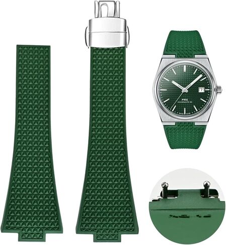 Quick Release Watch Band for Tissot PRX Strap Replacement,FKM Rubber Strap and Butterfly Clasp Compatible with Tissot PRX 40mm Watch Series in Kuwait