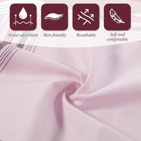 24 Pcs Men's Handkerchiefs, Cotton Handkerchiefs for Men with Elegant Pattern in Assorted Color, Absorbent & Breathable, 15.7x15.7 Inches in Saudi Arabia