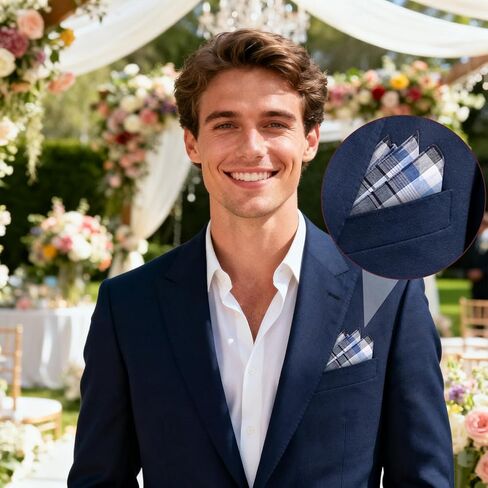 24 Pcs Men's Handkerchiefs, Cotton Handkerchiefs for Men with Elegant Pattern in Assorted Color, Absorbent & Breathable, 15.7x15.7 Inches in Saudi Arabia