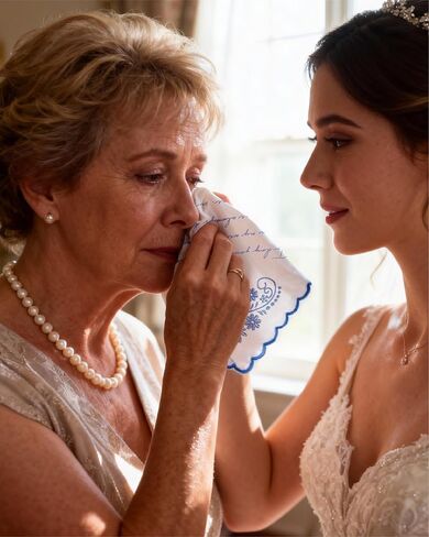 Wedding Embroidered Handkerchief, Father & Mother Of The Bride Gifts, Something Blue Wedding Gifts in Saudi Arabia