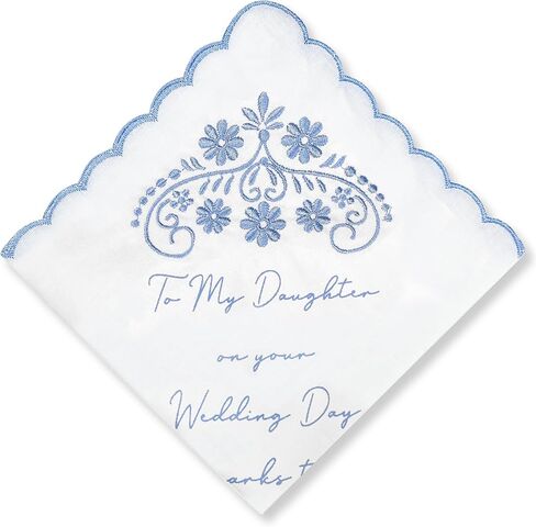 Wedding Embroidered Handkerchief, Father & Mother Of The Bride Gifts, Something Blue Wedding Gifts in Saudi Arabia