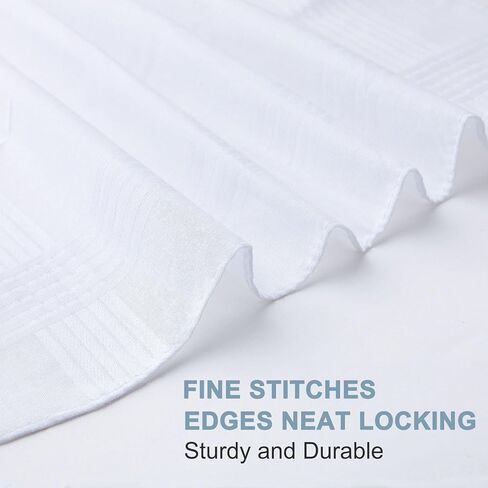 6 قطع مناديل للرجال، مناديل رجالية بيضاء ناعمة 100% من القطن، مناديل كلاسيكية كبيرة للرجال in Kuwait