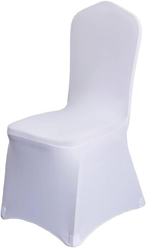100 Pcs White Washable Removable Universal for Wedding Party Dining Banquet Polyester Spandex Stretch Slipcovers Chair Covers in Saudi Arabia