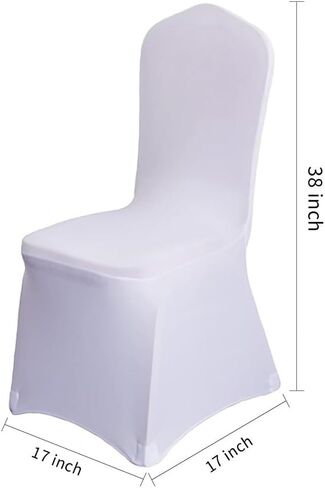 100 Pcs White Washable Removable Universal for Wedding Party Dining Banquet Polyester Spandex Stretch Slipcovers Chair Covers in Saudi Arabia