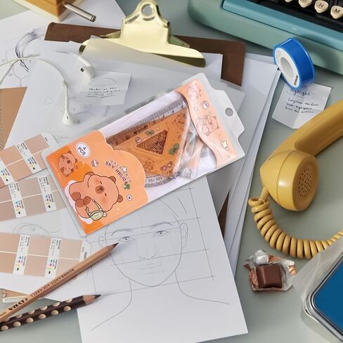 مسطرة كابيبارا اللطيفة، مجموعة أدوات هندسية، مجموعة قياس 13 جيبًا مع تصميم رياضي متين للطلاب، ملحقات مدرسية للرجال والنساء والأطفال والفصول الدراسية المنزلية للاستخدام اليومي المحمول in Saudi Arabia