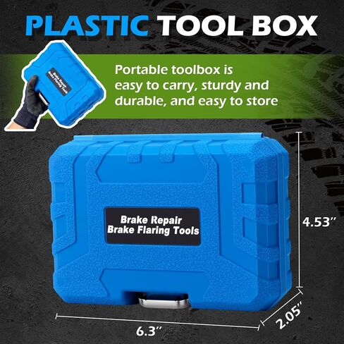 Professional 7-Piece Brake Line Flaring Tool Kit – 3/16″ & 1/4″ SAE Double Flare + 45° Single & Bubble Flares for Hydraulic Brake Line Repair in Kuwait