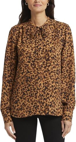 NYDJ Womens Long Sleeve Tie Neck Blouse in Saudi Arabia