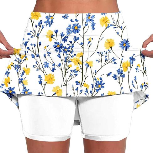 Skirts for Women with Shorts High Waist Tummy Control Skorts Casual Athletic Tennis Mini Skirt Printed Workout Skort in Saudi Arabia