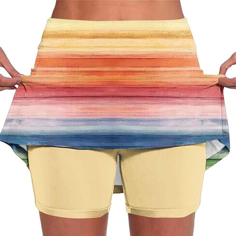 Skirts for Women with Shorts High Waist Tummy Control Skorts Casual Athletic Tennis Mini Skirt Printed Workout Skort in Saudi Arabia