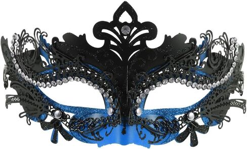 FaceWood Masquerade Mask for Women Ultralight Metal Mask Shiny Metal Rhinestone Venetian Pretty Party Evening Prom Ball Mask. in Kuwait