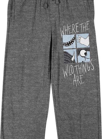 Where The Wild Things Are Literary WIld Thing Parts Men's Heather Gray Sleep Pajama Pants in Saudi Arabia