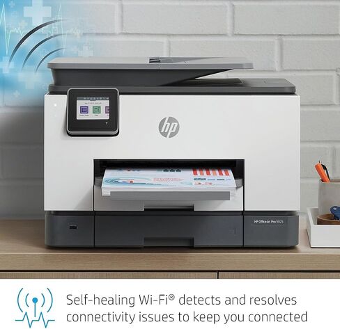 HP OfficeJet Pro 9025 All-in-One Wireless Printer, Single-Pass (Automatic) Document Feeder & Two Paper Trays, Smart Home Office Productivity, Instant Ink, Works with Alexa (1MR66A) in Saudi Arabia