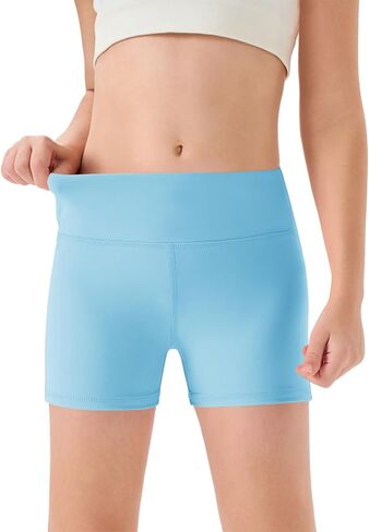 Girls Athletic Shorts Kids High Waisted Yoga Dance Biker Shorts Comfy Gymnastics Shorts 5-14Y in Saudi Arabia