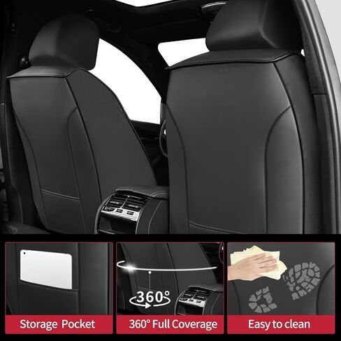 Fit Wrangler 4-Door Car Seat Covers for Jeep Wrangler 2010-2025 2026 -Upgraded Premium Waterproof & Breathable Leather,Airbag Compatible,All-Weather Seat Cushion Protector,Full Set,Black in Saudi Arabia