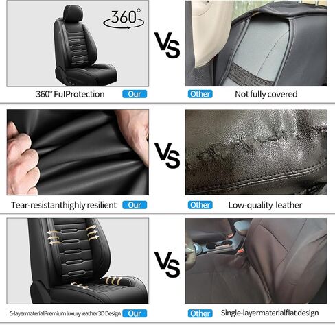 Fit Wrangler 4-Door Car Seat Covers for Jeep Wrangler 2010-2025 2026 -Upgraded Premium Waterproof & Breathable Leather,Airbag Compatible,All-Weather Seat Cushion Protector,Full Set,Black in Saudi Arabia