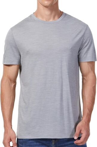 Woolinkin Merino Wool Coolmax Blend T Shirt - Men’s Durable Short Sleeve Wool Base Layer - 150 Lightweight in Kuwait