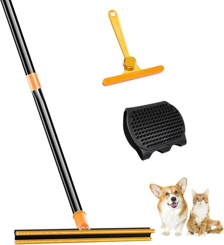 3 في 1 أشعل النار في السجاد لأداة إزالة الشعر للحيوانات الأليفة ، 51 "قابلة للتعديل طويلة المقبض مكنسة الشعر للحيوان in Kuwait